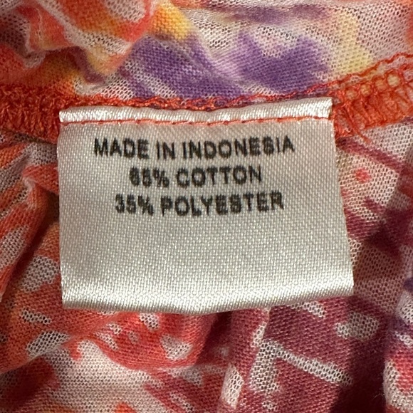 Faith Boho Beaded Sleeveless Tunic Top Medium Orange‎ Purple Tie Dye - Picture 8 of 10